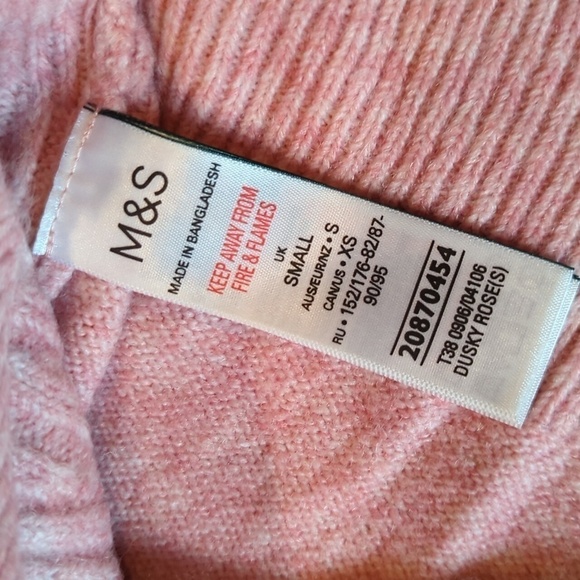 M&S Marks & Spencer Collection Pullover Knitted Jumper Sweater US XS Dusky Rose - Picture 7 of 12